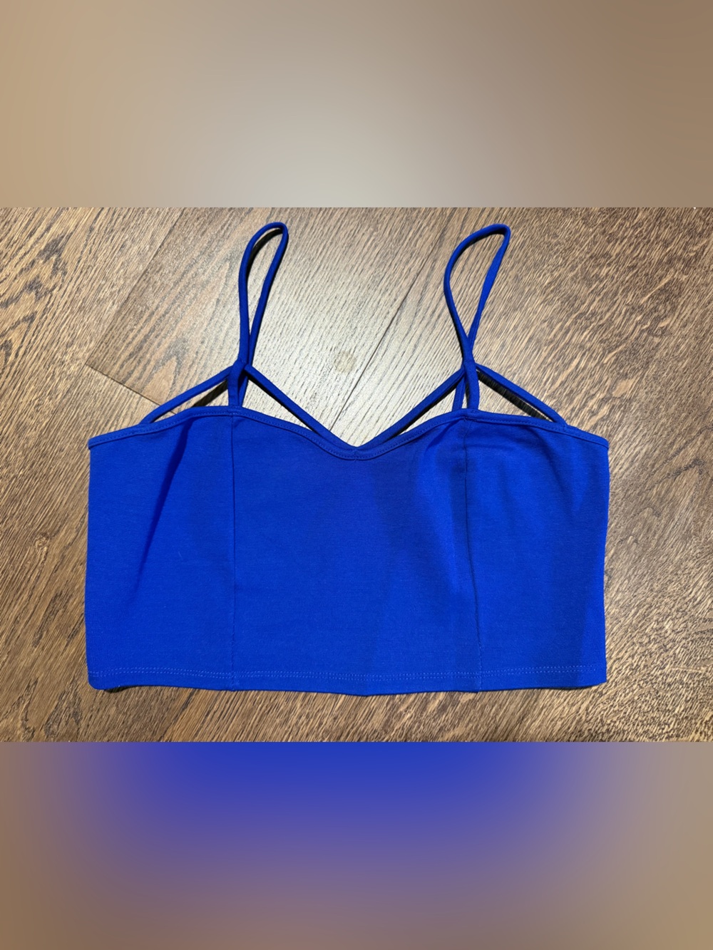 Royal Blue Spaghetti Strap Cropped Tank Top